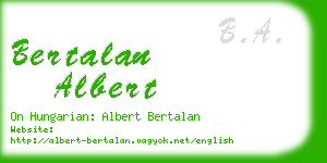 bertalan albert business card